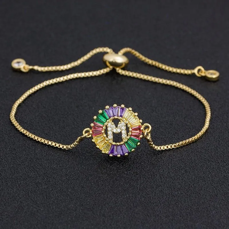 Women colourful Letter Charm Adjustable Bracelets