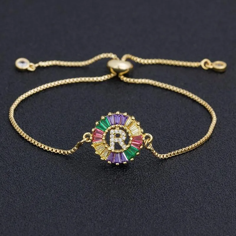 Women colourful Letter Charm Adjustable Bracelets