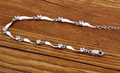 Yellow Chimes Bracelet for Women and Girls | Fashion Silver Crystal Stoned Bracelets for Women and Girls | Link Chain Silver Tone Crystal Bracelet | Accessories Jewellery for Women | Birthday Gift for Girls and Women Anniversary Gift for Wife